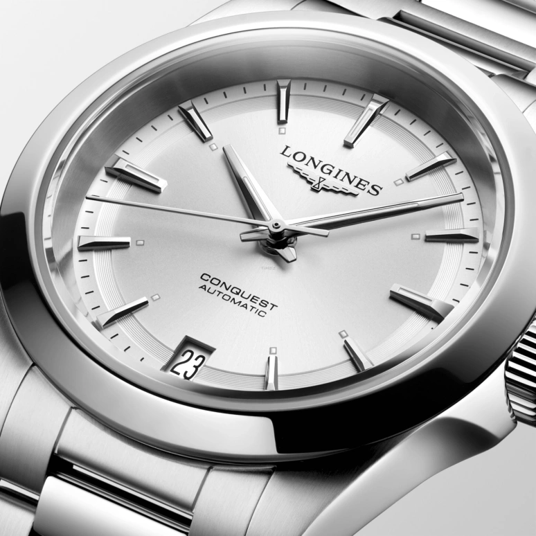 Longines,Conquest 34mm,34mm,Stainless Steel,Silver,Automatic,Day,72hours,L3,L3.430.4.72.6