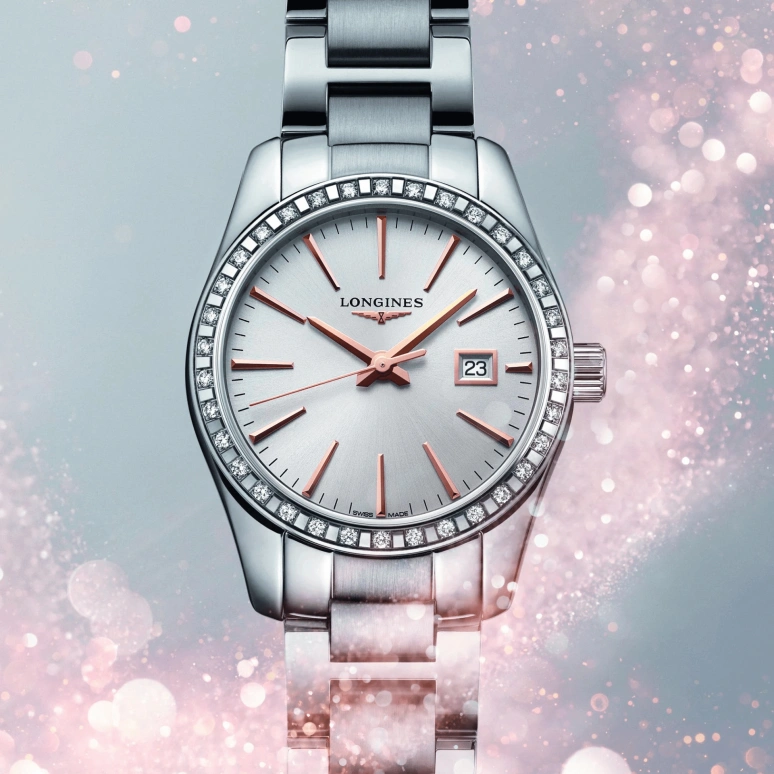 Longines,Conquest Classic 29.50mm,29.50mm,Stainless Steel,Silver,Quartz,Date,Jumping Minutes,L2,L2.286.0.72.6