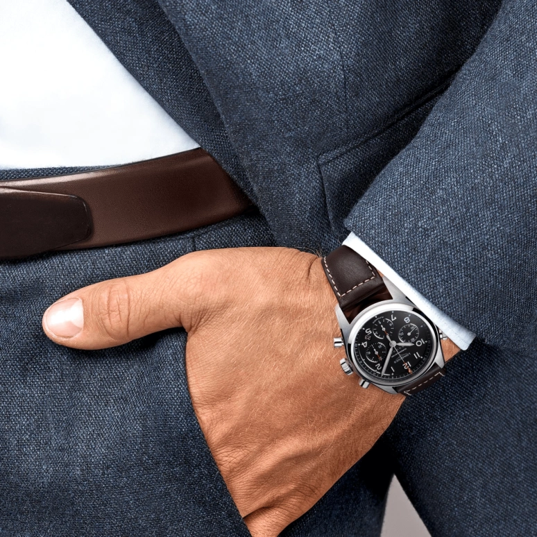 Longines,Spirit 42mm,42mm,Stainless Steel,Black,Automatic,Chronograph,Date,Column Wheel,L3,L3.820.4.53.0