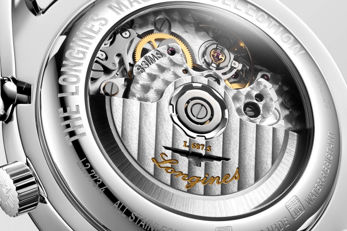 Longines,Master 42mm,42mm,Stainless Steel,Black,Automatic,Chronograph,Moonphase,Month,Date,54hours,In-house Caliber,L2,L2.773.4.61.6