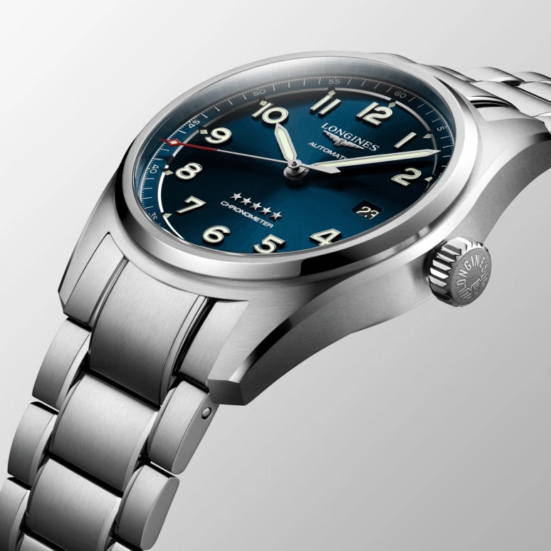 Longines,Spirit 40mm,40mm,Stainless Steel,Blue,Automatic,Date,64hours,L3,L3.810.4.93.9