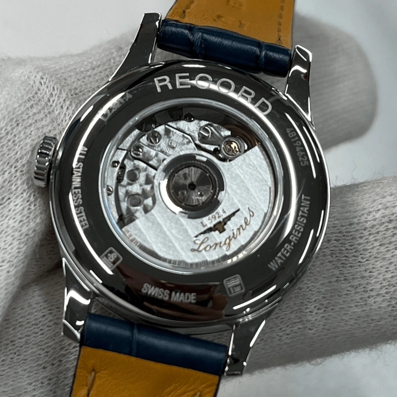 Longines,Record 30mm,30mm,Stainless Steel,Blue,Automatic,Day,40hours,L2,L2.321.4.96.4