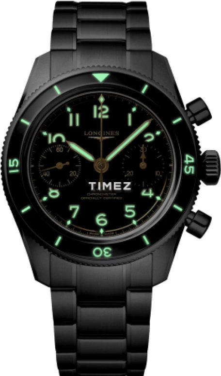 Longines,Spirit 39.50mm,39.50mm,Stainless Steel,Black,Handwound,Chronograph,Flyback,L3,L3.721.4.53.6