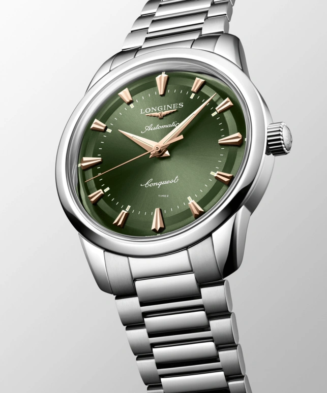 Longines,Conquest Heritage 40mm,40mm,Stainless Steel,Green,Automatic,Anti-magnetic,72hours,L1,L1.650.4.02.6