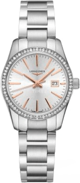 Longines,Conquest Classic 29.50mm,29.50mm,Stainless Steel,Silver,Quartz,Date,Jumping Minutes,L2,L2.286.0.72.6