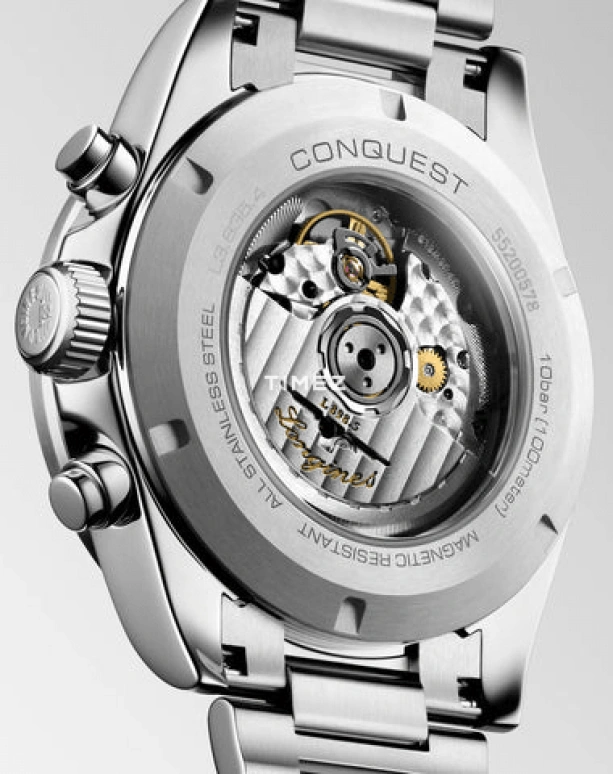 Longines,Conquest 42mm,42mm,Stainless Steel,Yellow,Automatic,Chronograph,Sapphire,Crystal Glass,L3,L3.835.4.32.6 
