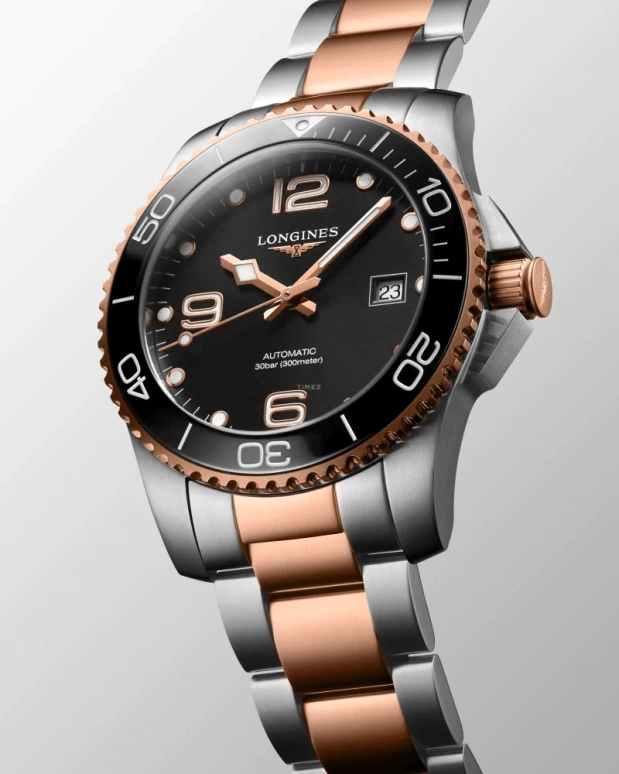 Longines,HydroConquest 41mm,41mm,Stainless Steel,Black,Automatic,Day,72hours,L3,L3.781.3.58.7