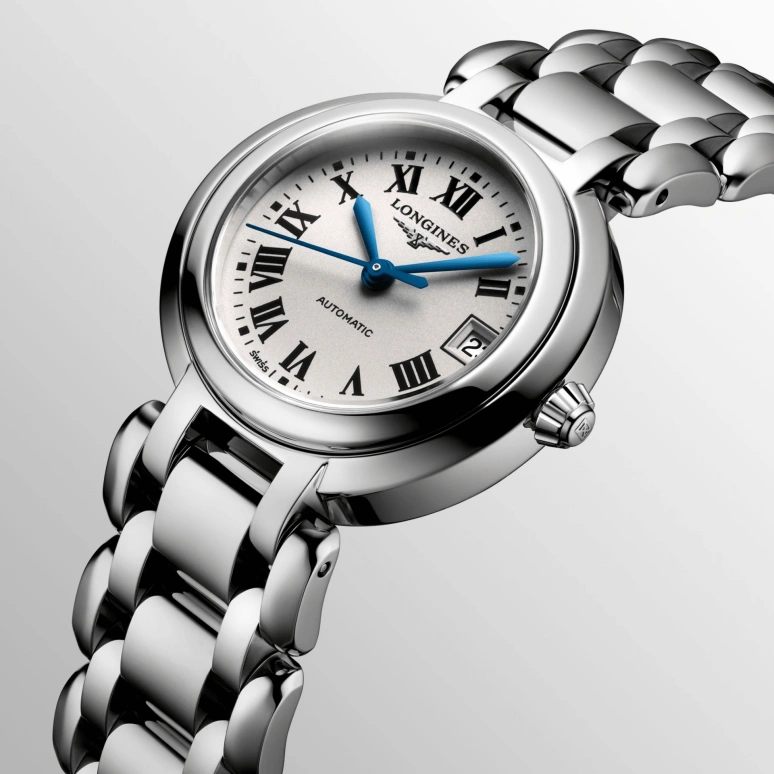 Longines,PrimaLuna 26.50mm,26.50mm,Stainless Steel,Silver,Automatic,Date,40hours,L8,L8.111.4.71.6