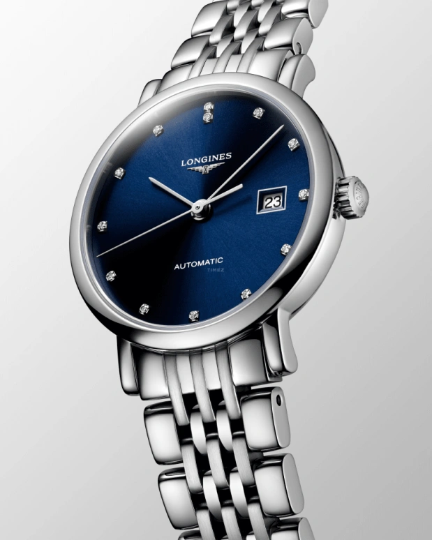 Longines,Elegant 29mm,29mm,Stainless Steel,Blue,Automatic,Day,45hours,L4,L4.310.4.97.6