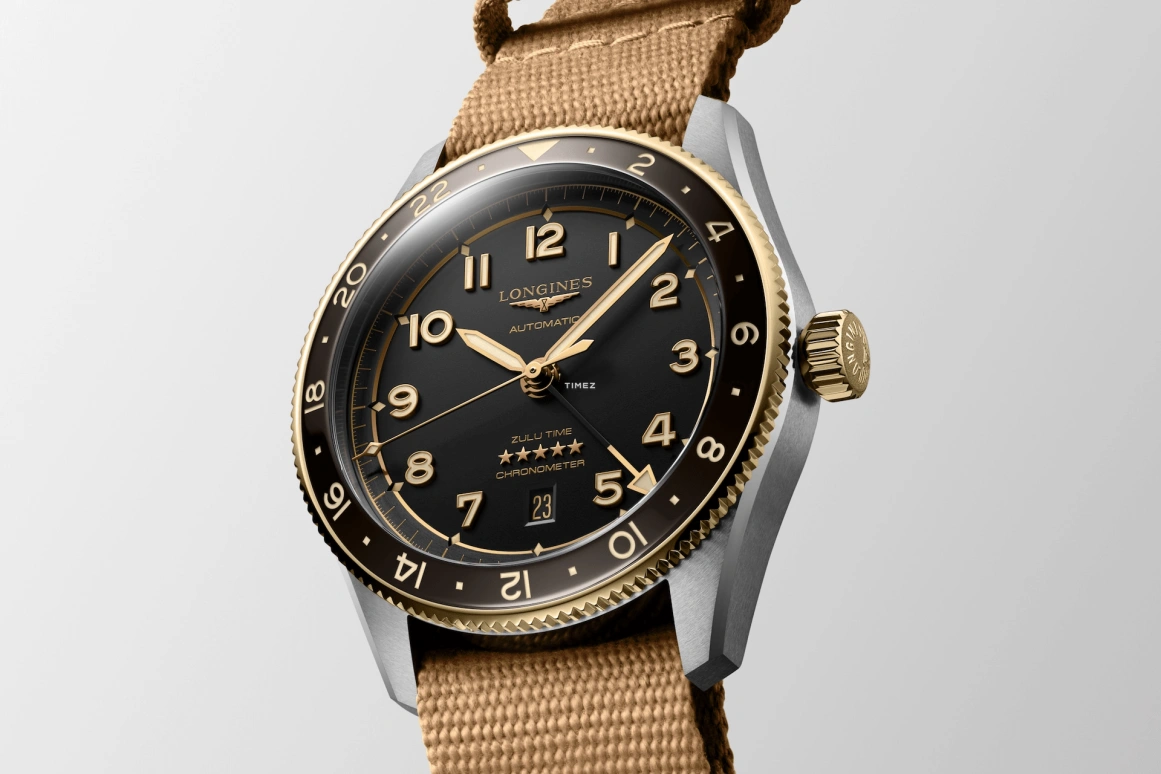 Longines,Spirit 42mm,42mm,Stainless Steel,Yellow Gold,Black,Automatic,Day,Sapphire,Crystal Glass,L3,L3.812.5.53.9 