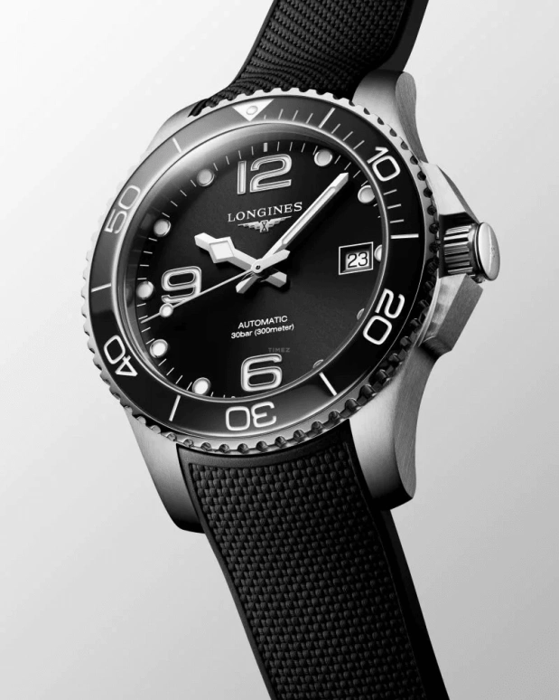 Longines,HydroConquest 39mm,39mm,Ceramic,Stainless Steel,Black,Automatic,Date,64hours,L3,L3.780.4.56.9