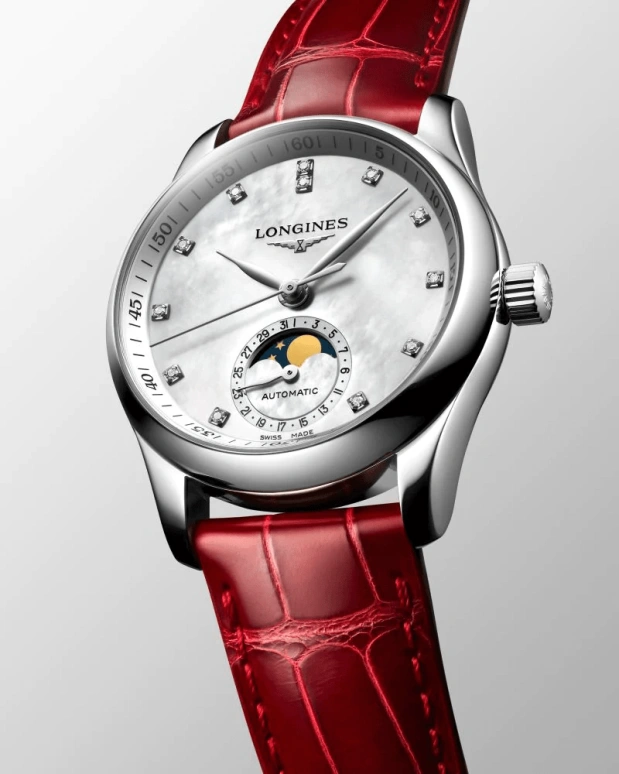 Longines,Master 34mm,34mm,Stainless Steel,White,Automatic,Moonphase,Date,L2,L2.409.4.87.2