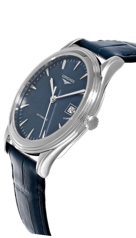 Longines,Flagship 38.50mm,38.50mm,Stainless Steel,Blue,Automatic,Day,65hours,L4,L4.974.4.92.2