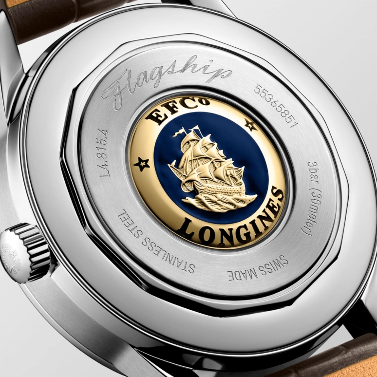 Longines,Flagship 38.50mm,38.50mm,Stainless Steel,Silver,Automatic,Moonphase,Day,L4,L4.815.4.78.2