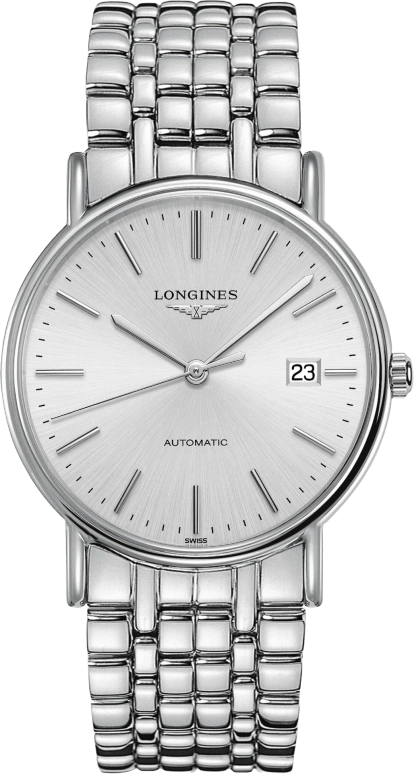 Longines,Presence 38.50mm,38.50mm,Stainless Steel,Silver,Automatic,Date,65hours,L4,L4.921.4.72.6