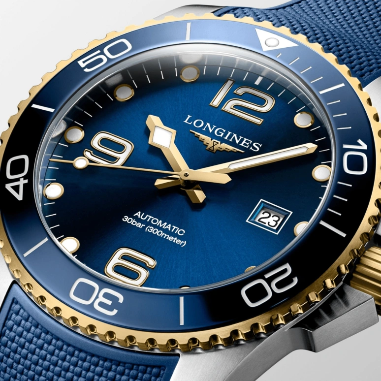 Longines,HydroConquest 43mm,43mm,Ceramic,Stainless Steel,Blue,Automatic,Date,64hours,L3,L3.782.3.96.9