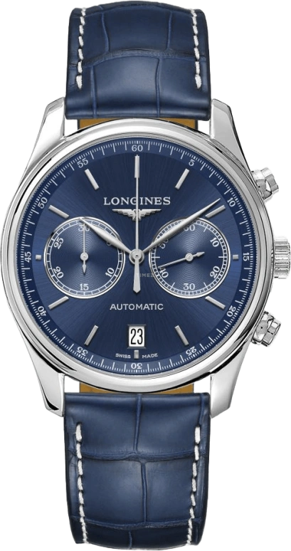 Longines,Master 40mm,40mm,Stainless Steel,Blue,Automatic,Chronograph,Date,L2,L2.629.4.92.0