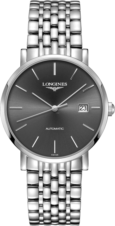 Longines,Elegant 39mm,39mm,Stainless Steel,Grey,Automatic,Date,65hours,L4,L4.910.4.72.6