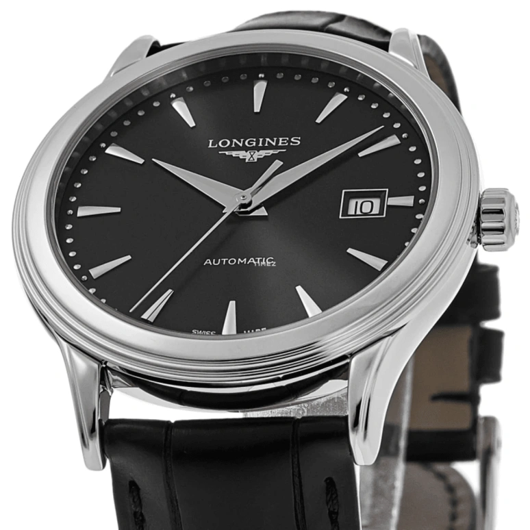 Longines,Flagship 40mm,40mm,Stainless Steel,Black,Automatic,Day,64hours,L4,L4.984.4.59.2