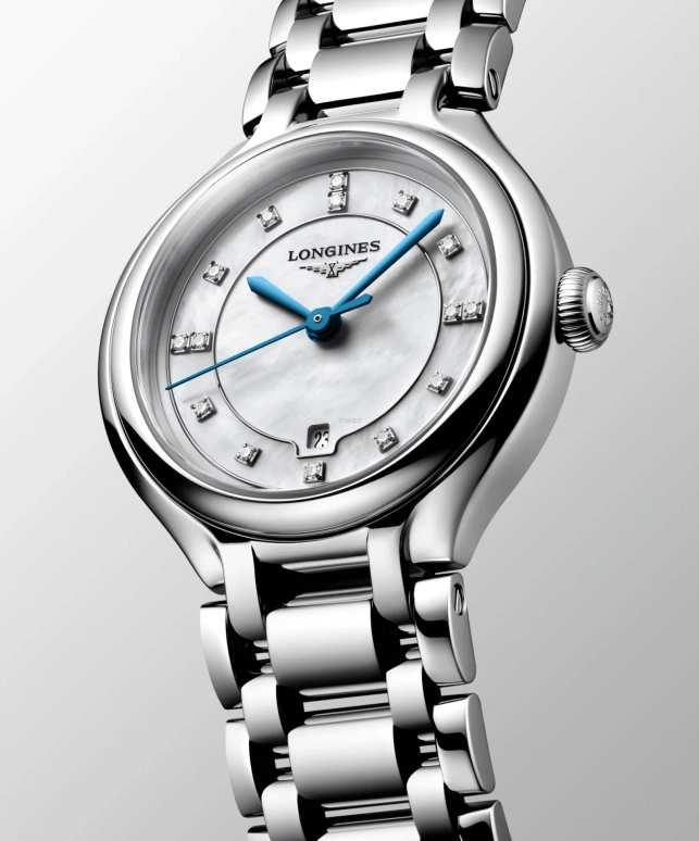 Longines,PrimaLuna 30mm,30mm,Stainless Steel,White,Quartz,Day,In-house Caliber,L8,L8.142.4.87.6
