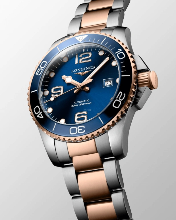 Longines,HydroConquest 43mm,43mm,Ceramic,Stainless Steel,Blue,Automatic,Date,64hours,L3,L3.782.3.98.7