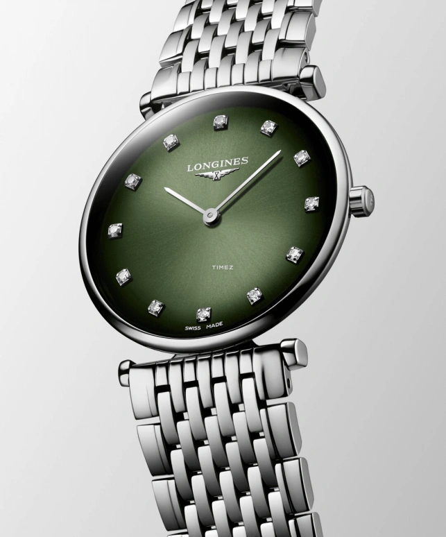 Longines,La Grande Classique 29mm,29mm,Stainless Steel,Green,Quartz,In-house Caliber,Sapphire,Hardlex,L4,L4.512.4.92.C