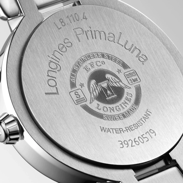 Longines,PrimaLuna 26.50mm,26.50mm,Stainless Steel,Blue,Quartz,Date,26280hours,L8,L8.110.4.98.6