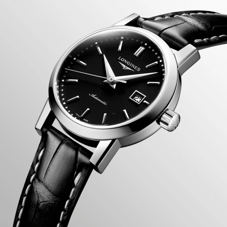 Longines,1832 30mm,30mm,Stainless Steel,Black,Automatic,Date,40hours,L4,L4.325.4.52.0