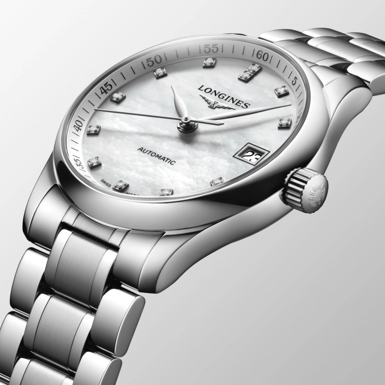 Longines,Master 34mm,34mm,Stainless Steel,White,Automatic,Day,64hours,L2,L2.357.4.87.6