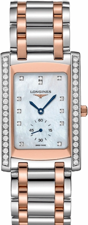 Longines,DolceVita 22.40mm,22.40mm,Pink Gold,Stainless Steel,Quartz,26280hours,In-house Caliber,L5,L5.655.5.89.7
