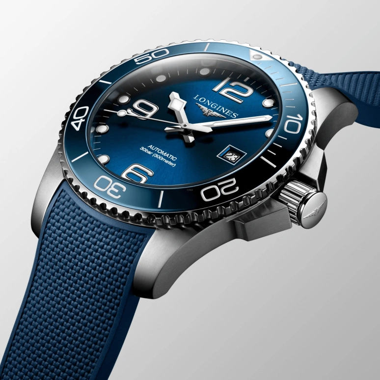 Longines,HydroConquest 43mm,43mm,Stainless Steel,Blue,Automatic,Date,65hours,L3,L3.782.4.96.9