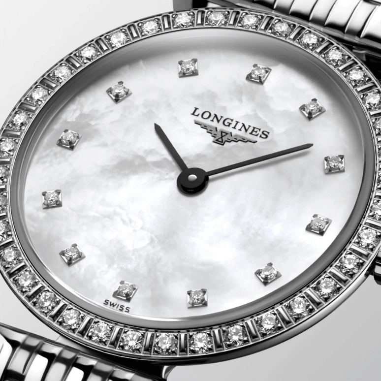 Longines,Elegant 24mm,24mm,Stainless Steel,White,Black,Quartz,26280hours,In-house Caliber,L4,L4.341.0.80.6