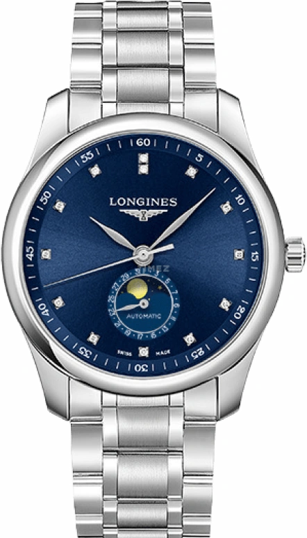 Longines,Master 40mm,40mm,Stainless Steel,Blue,Automatic,Moonphase,Day,L2,L2.909.4.97.6
