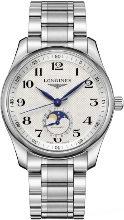 Longines,Master 40mm,40mm,Stainless Steel,Silver,Automatic,Moonphase,Day,L2,L2.909.4.78.6