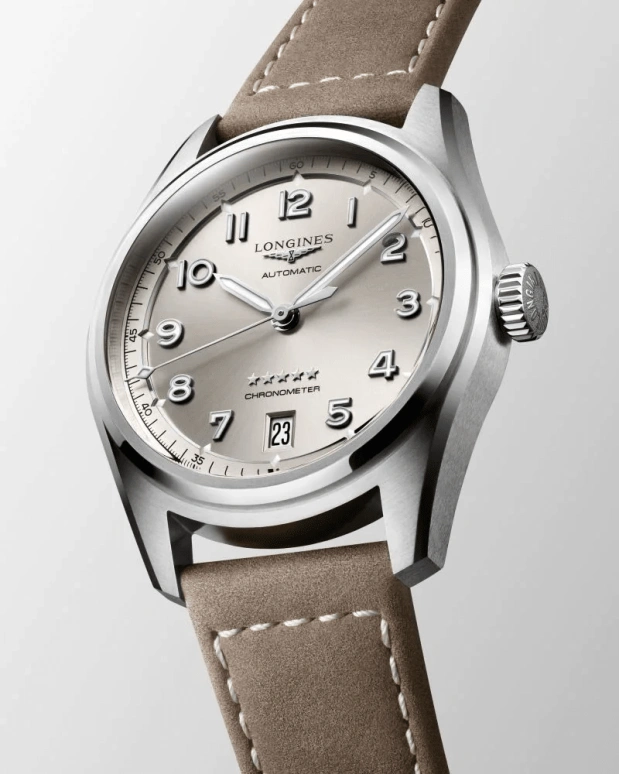 Longines,Spirit 37mm,37mm,Stainless Steel,Champagne,Automatic,Date,64hours,L3,L3.410.4.63.2