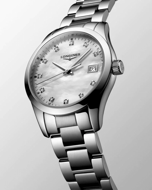 Longines,Conquest Classic 34mm,34mm,Stainless Steel,White,Quartz,Date,26280hours,L2,L2.386.4.87.6