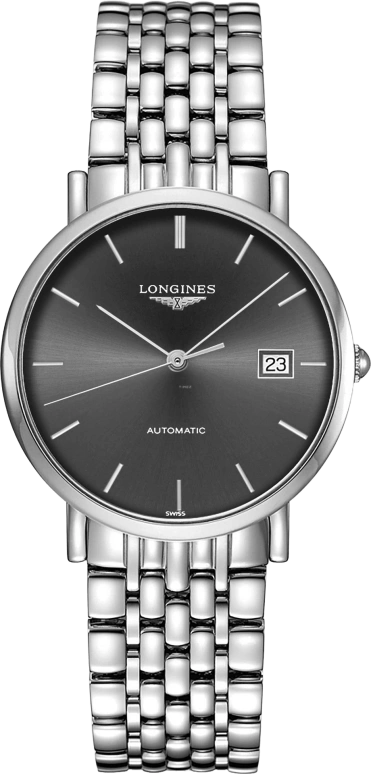 Longines,Elegant 37mm,37mm,Stainless Steel,Grey,Automatic,Date,65hours,L4,L4.810.4.72.6