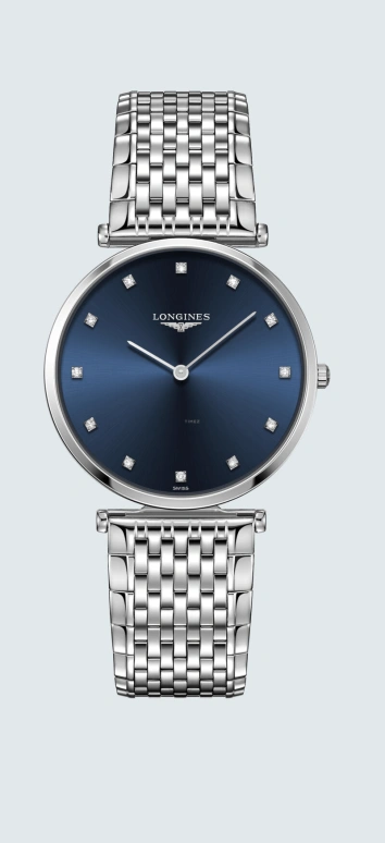Longines,Elegant 36mm,36mm,Stainless Steel,Blue,Quartz,In-house Caliber,Sapphire,L4,L4.755.4.97.6