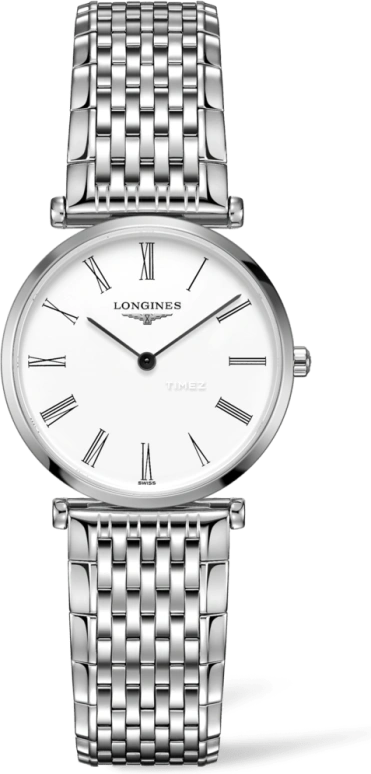 Longines,La Grande Classique 29mm,29mm,Stainless Steel,White,Quartz,In-house Caliber,Sapphire,Crystal Glass,L4,L4.512.4.11.C