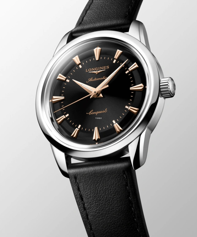 Longines,Conquest Heritage 38mm,38mm,Stainless Steel,Black,Automatic,Anti-magnetic,72hours,L1,L1.649.4.52.2