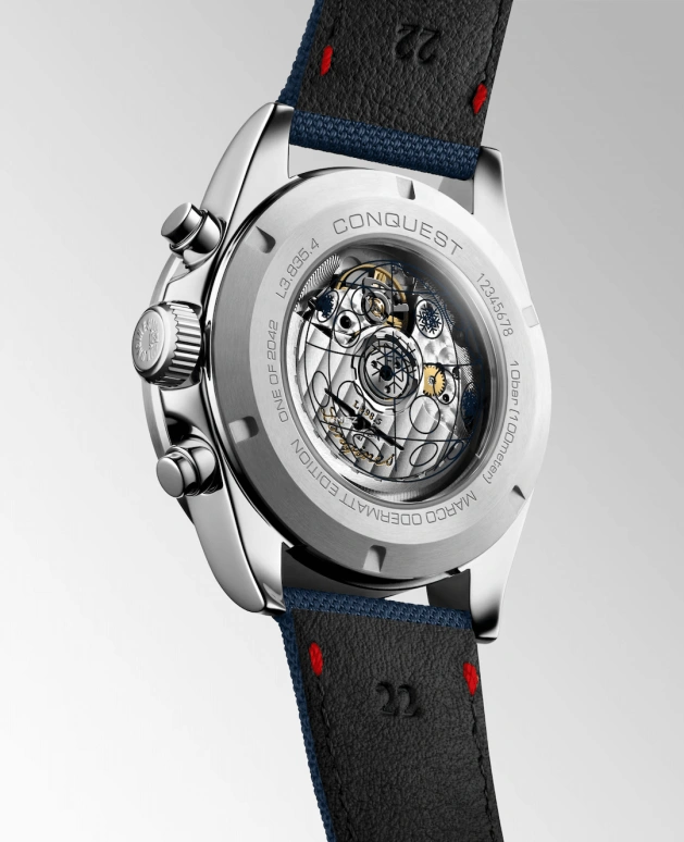 Longines,Conquest 42mm,42mm,Stainless Steel,Ceramic,Blue,Automatic,Chronograph,59hours,L3,L3.835.4.91.2