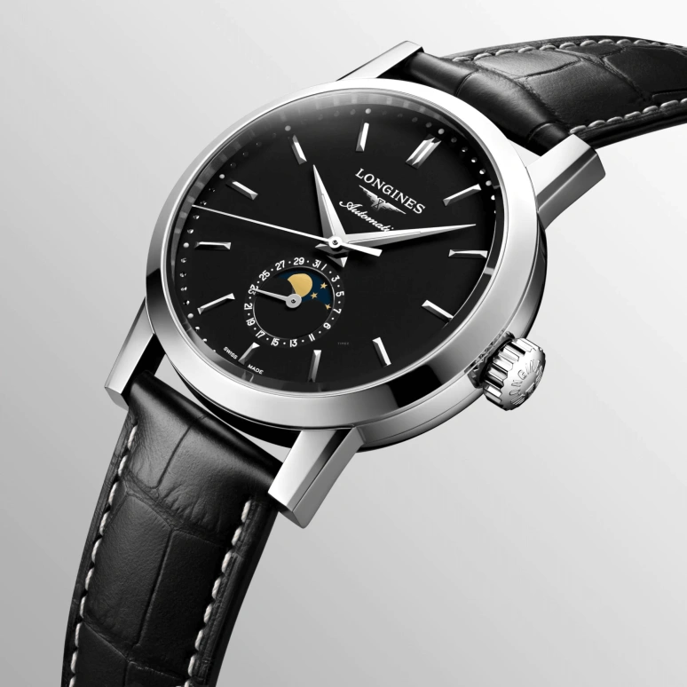 Longines,1832 40mm,40mm,Stainless Steel,Black,Automatic,Moonphase,Date,L4,L4.826.4.52.0