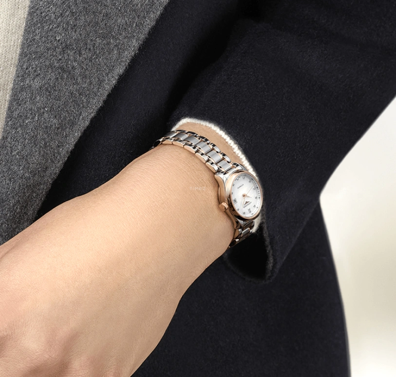 Longines,Master 25.50mm,25.50mm,Pink Gold,Stainless Steel,Pink,White,Automatic,Date,40hours,L2,L2.128.5.89.7