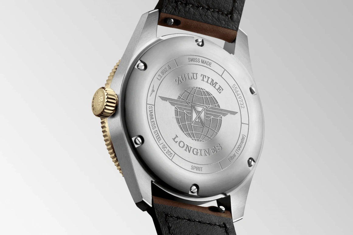 Longines,Spirit 39mm,39mm,Stainless Steel,Yellow Gold,Black,Automatic,Day,Sapphire,Crystal Glass,L3,L3.802.5.53.2 