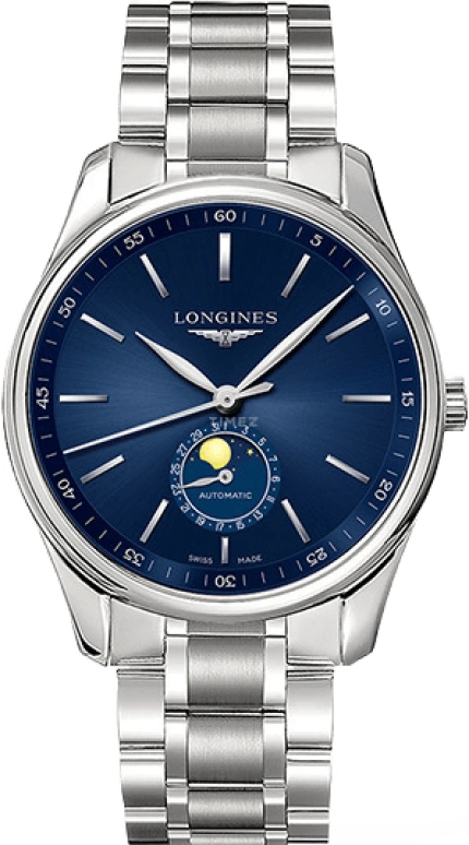 Longines,Master 42mm,42mm,Stainless Steel,Blue,Automatic,Moonphase,Date,L2,L2.919.4.92.6