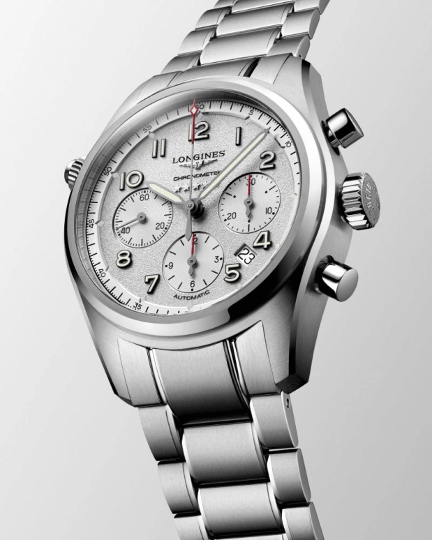 Longines,Spirit 42mm,42mm,Stainless Steel,Silver,Automatic,Chronograph,Date,Column Wheel,L3,L3.820.4.73.6