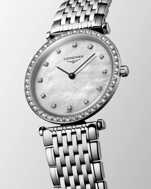 Longines,Elegant 29mm,29mm,Stainless Steel,White,Black,Quartz,In-house Caliber,Sapphire,L4,L4.523.0.87.6