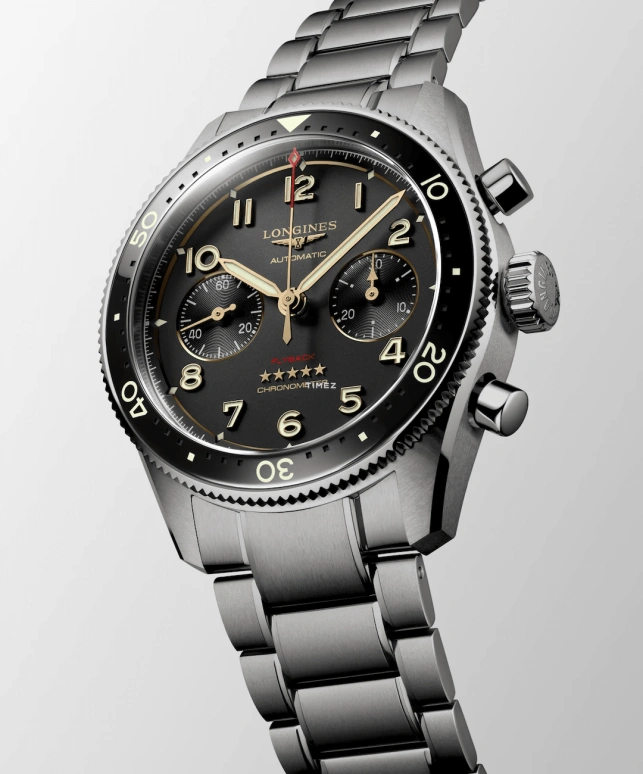 Longines,Other 42mm,42mm,Titanium,Ceramic,Smoky Coal,Automatic,Chronograph,Flyback,L3,L3.821.1.53.6
