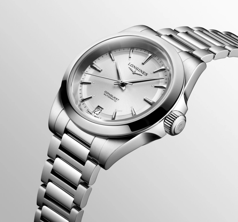 Longines,Conquest 34mm,34mm,Stainless Steel,Silver,Automatic,Day,72hours,L3,L3.430.4.72.6