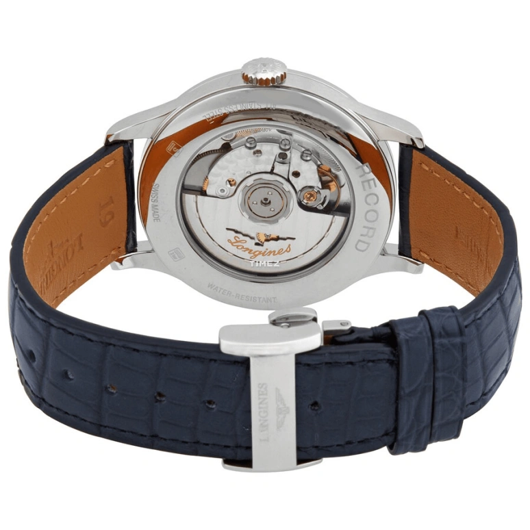 Longines,Record 38.50mm,38.50mm,Stainless Steel,Blue,Automatic,Day,64hours,L2,L2.820.4.96.4